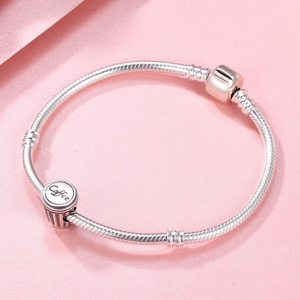 PAHALA 925 Sterling Silver Love Coffee Cup Charm Bead