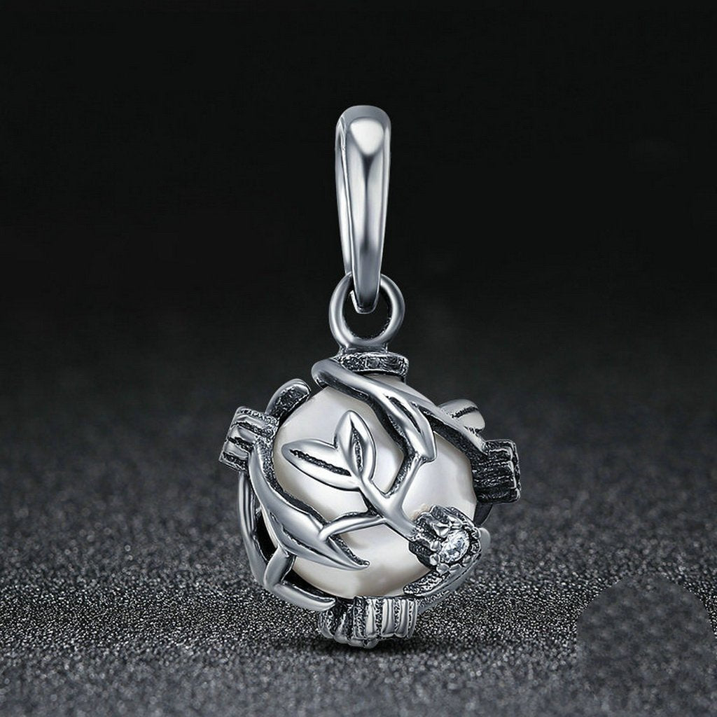 PAHALA 925 Sterling Silver Romantic Vines Leaves Love Charm Bead
