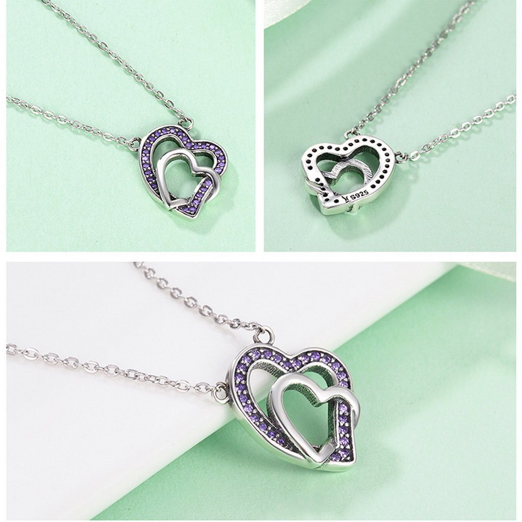 PAHALA 925 Sterling Silver Remember Me Heart with Crystals Pendant Necklace