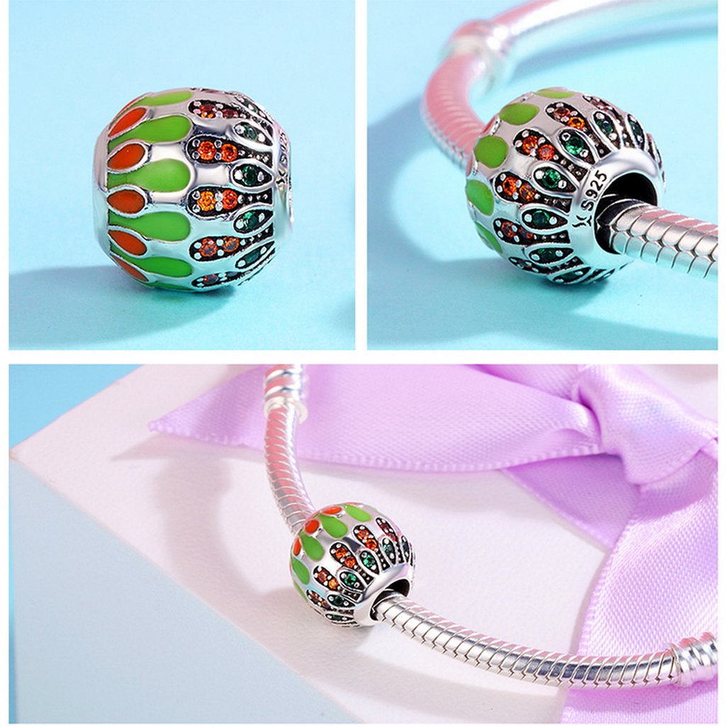 PAHALA 925 Sterling Silver Romantic Firework with Crystals Charm Bead