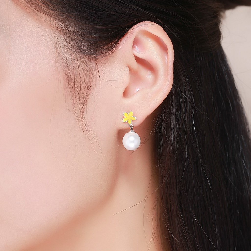 PAHALA 925 Sterling Silver Sweet Osmanthus Flower Drop Earrings