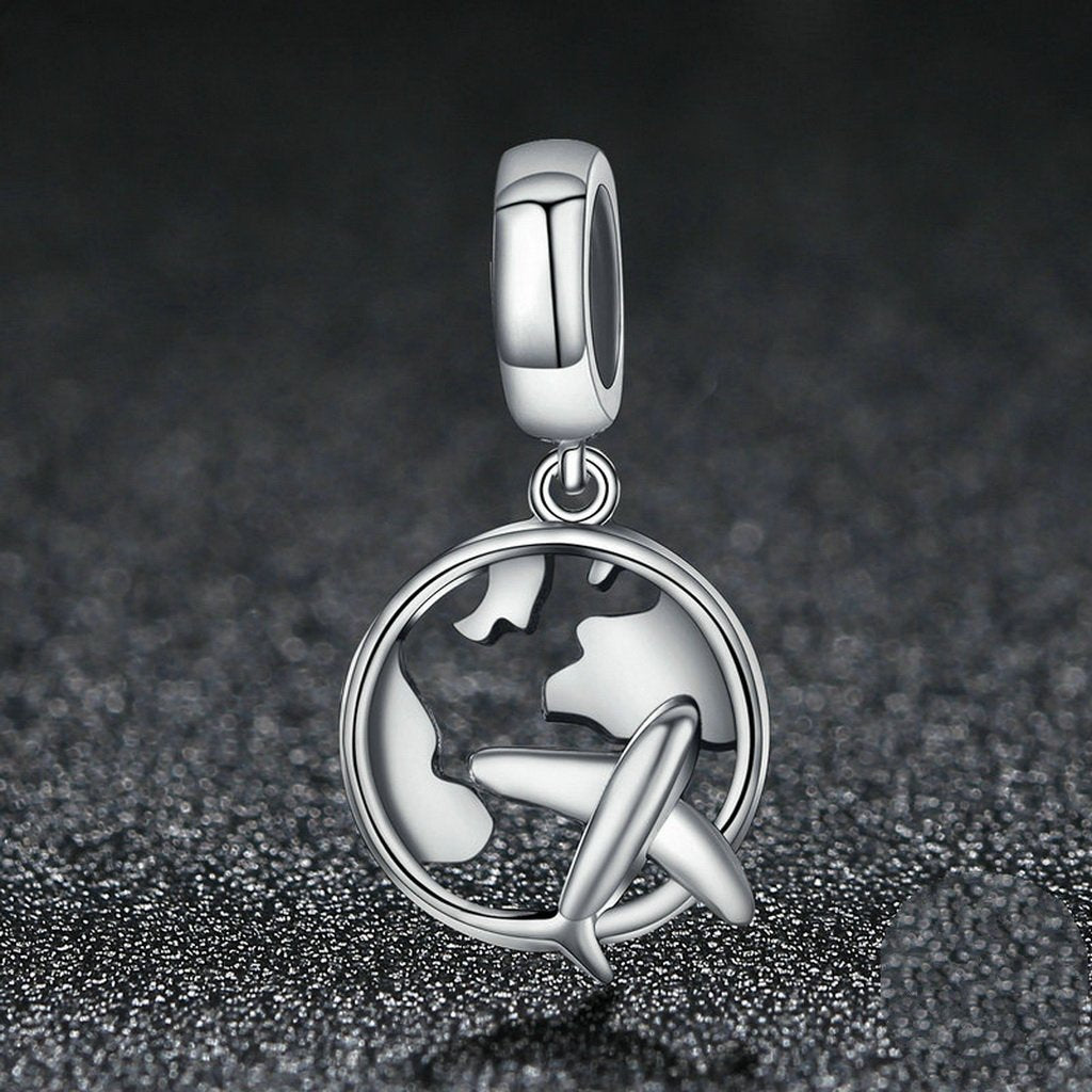 PAHALA 925 Sterling Silver Traveling with Plan Charms Fit Bracelets Necklace