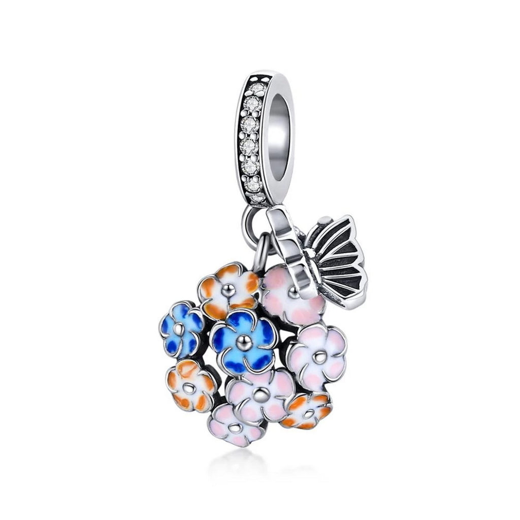 PAHALA 925 Sterling Silver Colorful Garden Pendant Charm Charm Bead