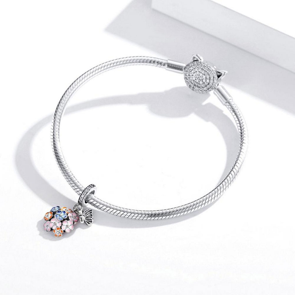 PAHALA 925 Sterling Silver Colorful Garden Pendant Charm Charm Bead