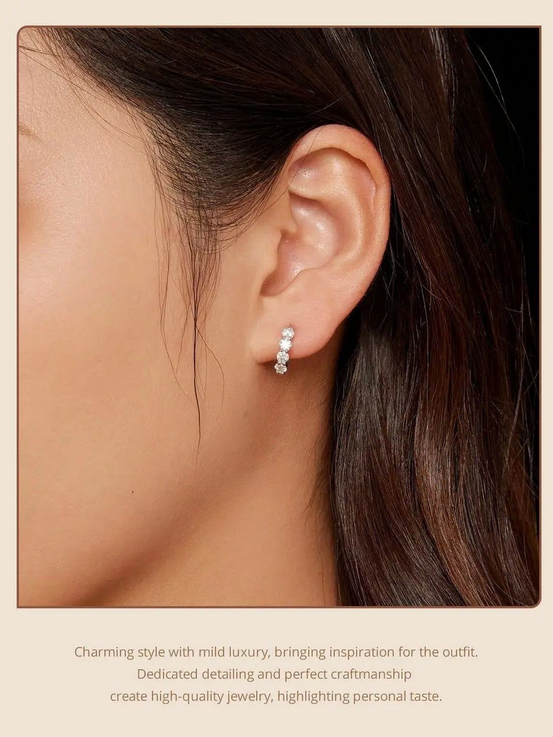 PAHALA Moissanite Color D VVS1 EX Classical Round Ear Buckles Clear Earrings