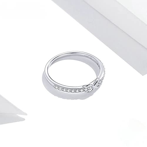PAHALA 925 Strling Silver Infinity Symbol Finger Rings With Crystals Weeding Party Ring