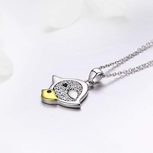 PAHALA 925 Sterling Silver Mother Bird with Fledgling Crystals Pendant Necklace
