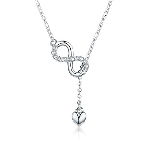 PAHALA 925 Sterling Silver Infinity Forever Love Crystals Pendant Necklace