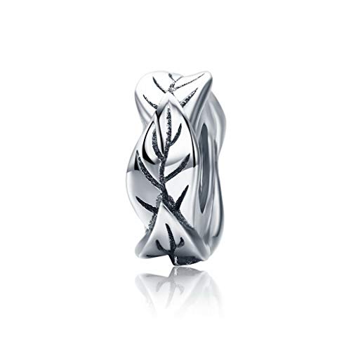 PAHALA 925 Strling Silver Stackable Tree Leaves Charms