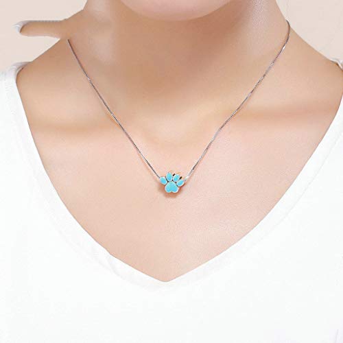 PAHALA 925 Strling Silver Lovely Dog Footprints Bones with Crystals Charm