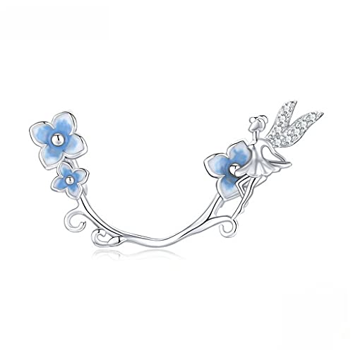 PAHALA 925 Strling Silver Blue Flower Fairy Hope Pendant Charm Bead