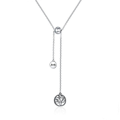 PAHALA 925 Sterling Silver Family Tree with Crystals Pendant Necklace
