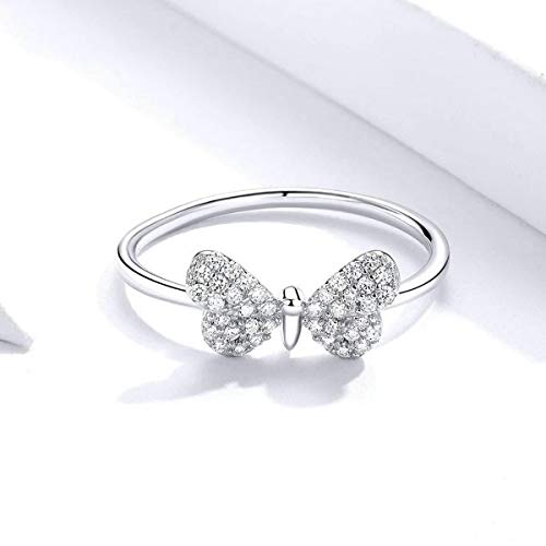 PAHALA 925 Strling Silver Butterfly with Crystals Finger Weeding Party Ring