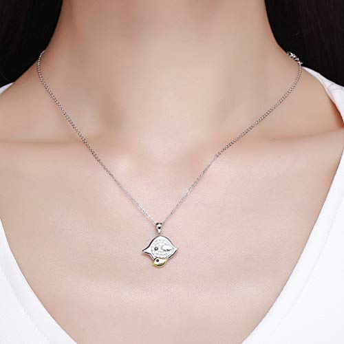 PAHALA 925 Sterling Silver Mother Bird with Fledgling Crystals Pendant Necklace