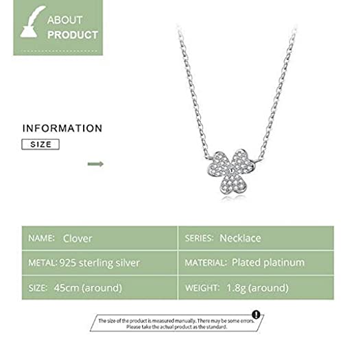 PAHALA 925 Sterling Silver Smooth Clover Crystals Necklace Pendant Wedding Necklace