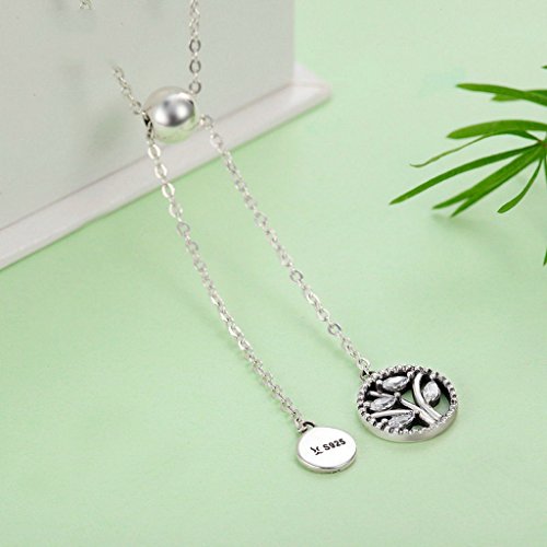 PAHALA 925 Sterling Silver Family Tree with Crystals Pendant Necklace