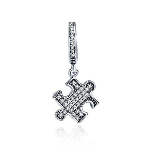 PAHALA 925 Sterling Silver Puzzle with Crystals Charm Bead