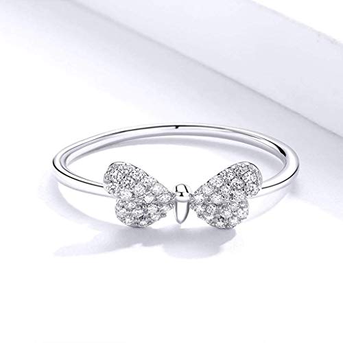 PAHALA 925 Strling Silver Butterfly with Crystals Finger Weeding Party Ring