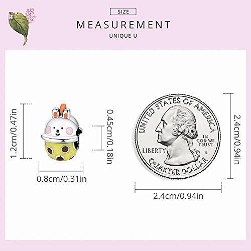 PAHALA 925 Sterling Silver Enamel Rabbit Milk Tea Cup Summer Bubble Tea Charm Bead