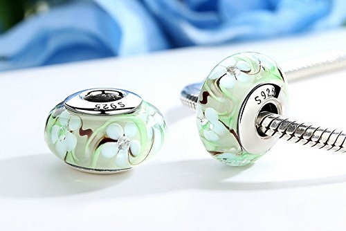 PAHALA 4 Styles 925 Sterling Silver Colorful Murano Glass Beads Charms Fit Bracelets Necklace
