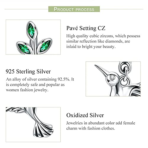 PAHALA 925 Sterling Silver Cute Hummingbirds Greetings Bird Crystals Stud Earrings