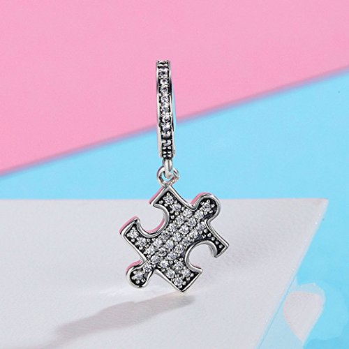 PAHALA 925 Sterling Silver Puzzle with Crystals Charm Bead
