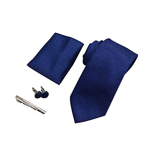 PAHALA Mens Fashion Necktie Cufflinks Tie Bar Pocket Square Set Box