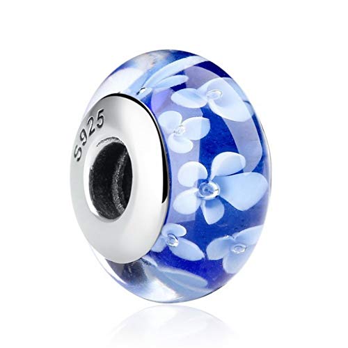 PAHALA 925 Sterling Silver Colorful Murano Glass Beads Charms