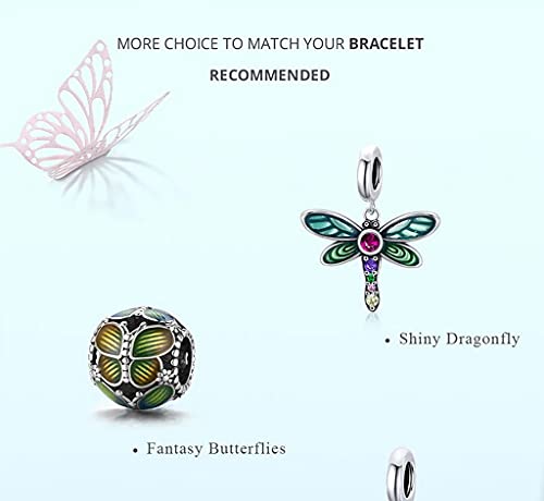 PAHALA 925 Sterling Silver Blooming Flowers With Crystals Charm Bead