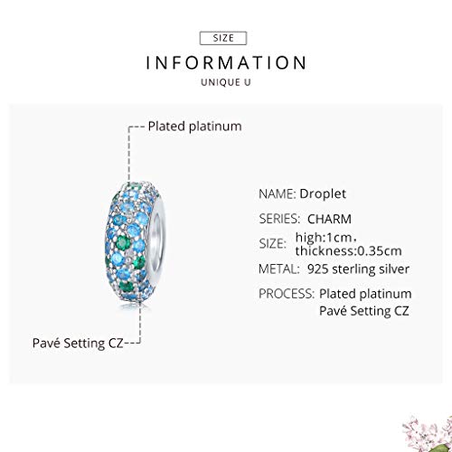 PAHALA 925 Strling Silver Colorful Crystals Charm Bead