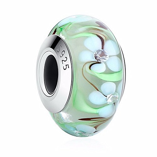 PAHALA 4 Styles 925 Sterling Silver Colorful Murano Glass Beads Charms Fit Bracelets Necklace