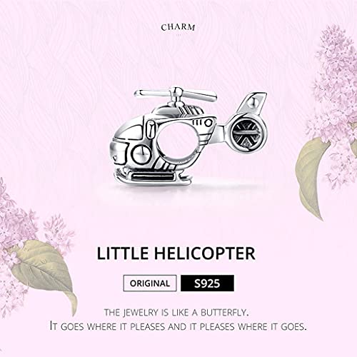 PAHALA 925 Sterling Silver Vintage Helicopter Charm Bead
