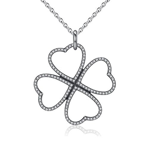 PAHALA 925 Sterling Silver Petals of Love with Crystals Clear CZ Pendant Necklace