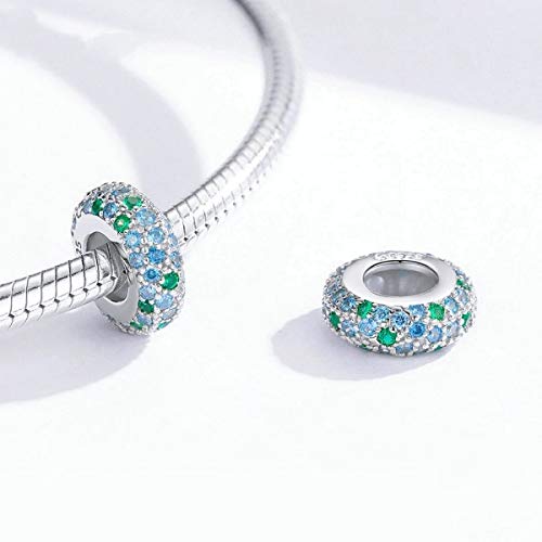PAHALA 925 Strling Silver Colorful Crystals Charm Bead