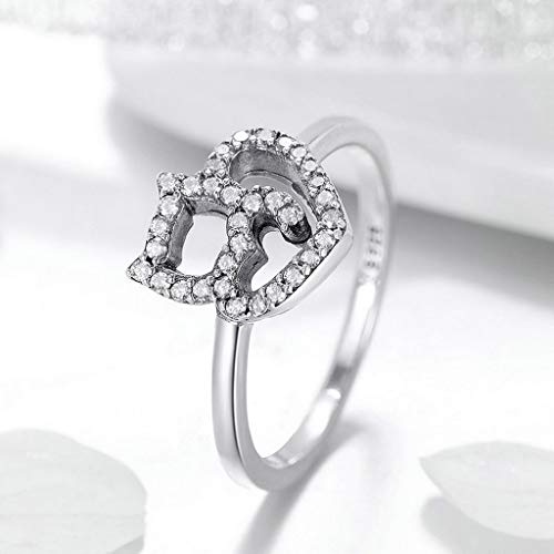 PAHALA 925 Strling Silver Naughty Little Cat Heart Crystals Finger Weeding Party Ring