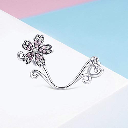 PAHALA 925 Strling Silver Sakura Cherry Flower Pendant Charms Beads