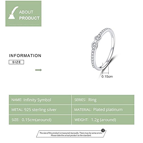 PAHALA 925 Strling Silver Infinity Symbol Finger Rings With Crystals Weeding Party Ring