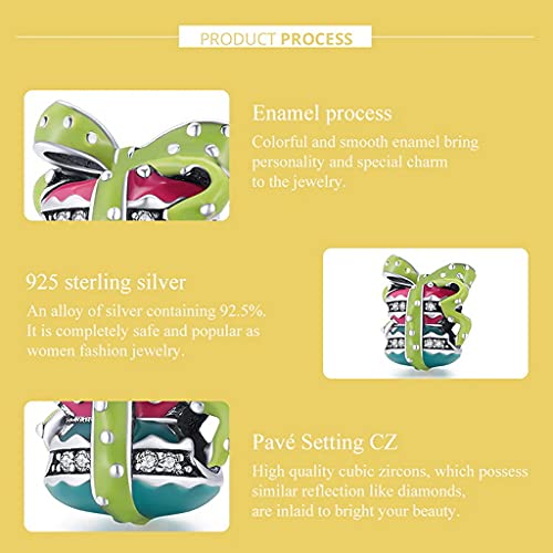PAHALA 925 Sterling Silver Enamel Crystals Summer Power Drinks and Dessert Charms Bead