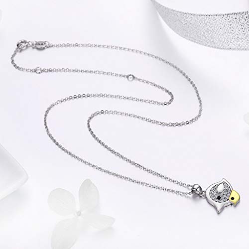 PAHALA 925 Sterling Silver Mother Bird with Fledgling Crystals Pendant Necklace