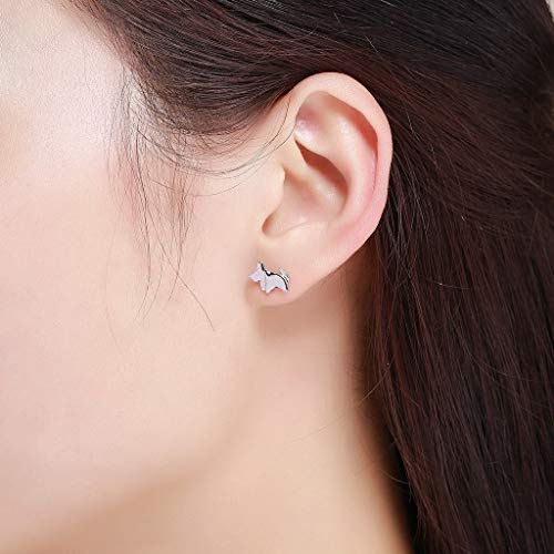 PAHALA 925 Sterling Silver Cute Little Puppy Dog Stud Earrings