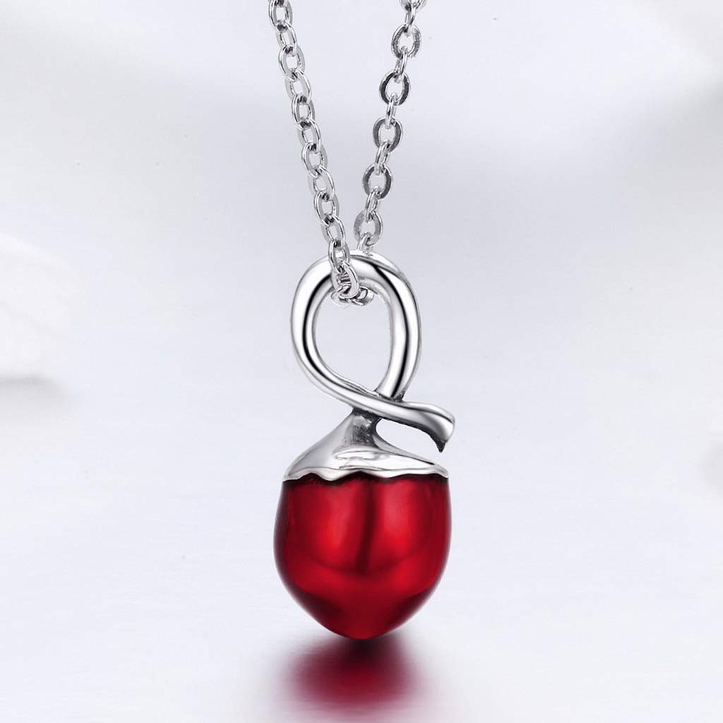 PAHALA 925 Sterling Silver Summer Red Fruit Pendant Necklace