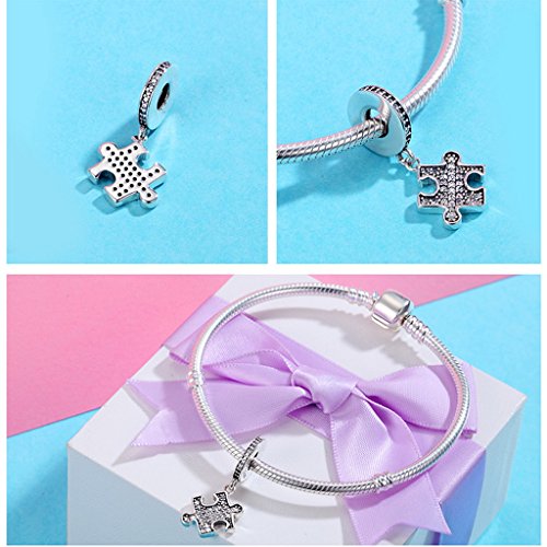 PAHALA 925 Sterling Silver Puzzle with Crystals Charm Bead