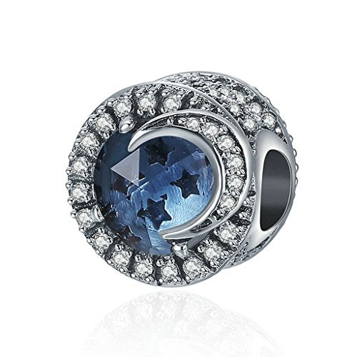 PAHALA 925 Strling Silver Classic Love 4 Colors Stone with Crystals Charm