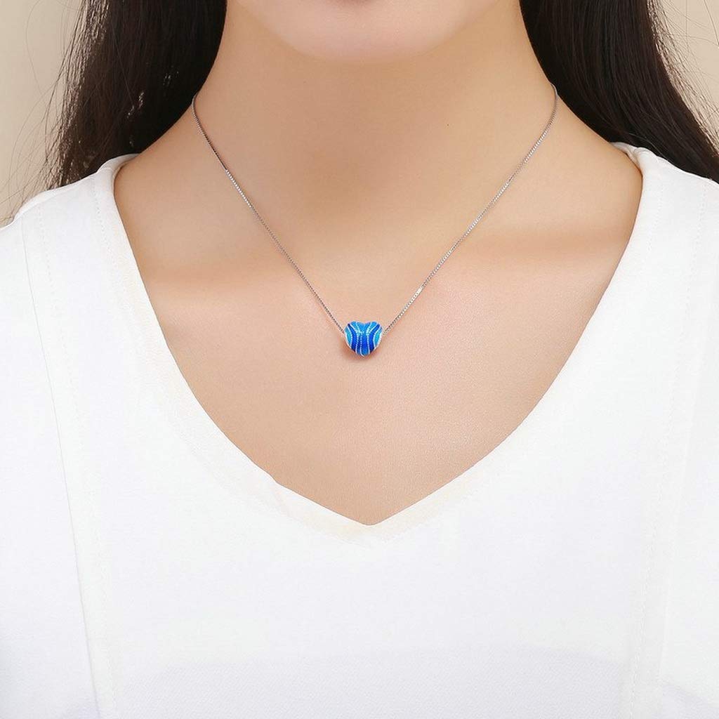 PAHALA 925 Strling Silver Blue Enamel Heart Charms Charm