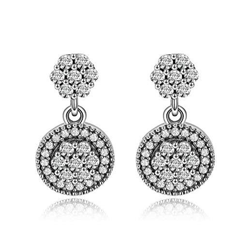 PAHALA 925 Sterling Silver Radiant Elegance Round Stud Earrings
