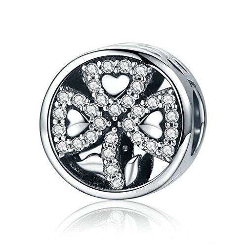 PAHALA 925 Sterling Silver Lovely Crystals Petals Charm Bead Fit Bracelets