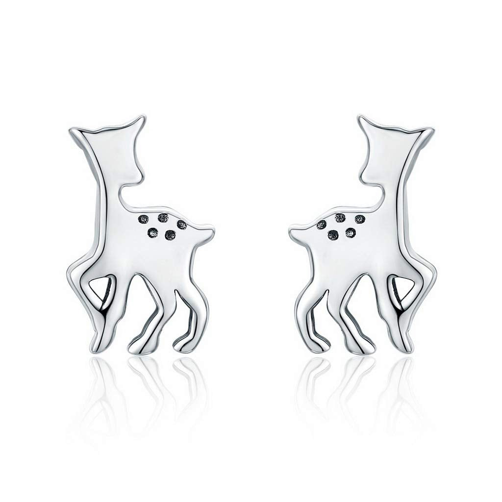 PAHALA 925 Sterling Silver Elf Deer Crystals Stud Earrings