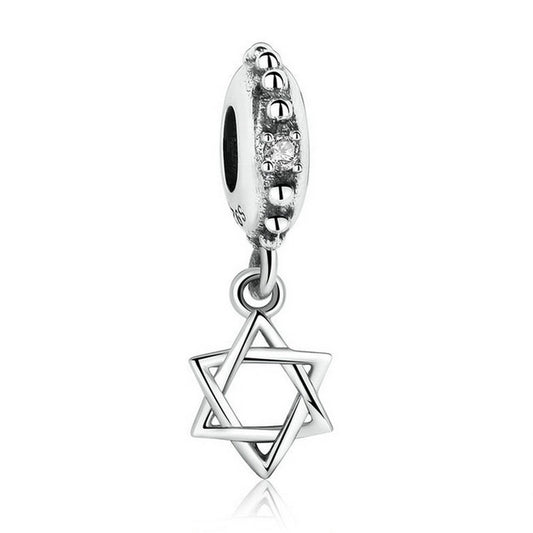 PAHALA 925 Strling Silver Star Polygon Charms Pendant Fit Bracelets Necklace