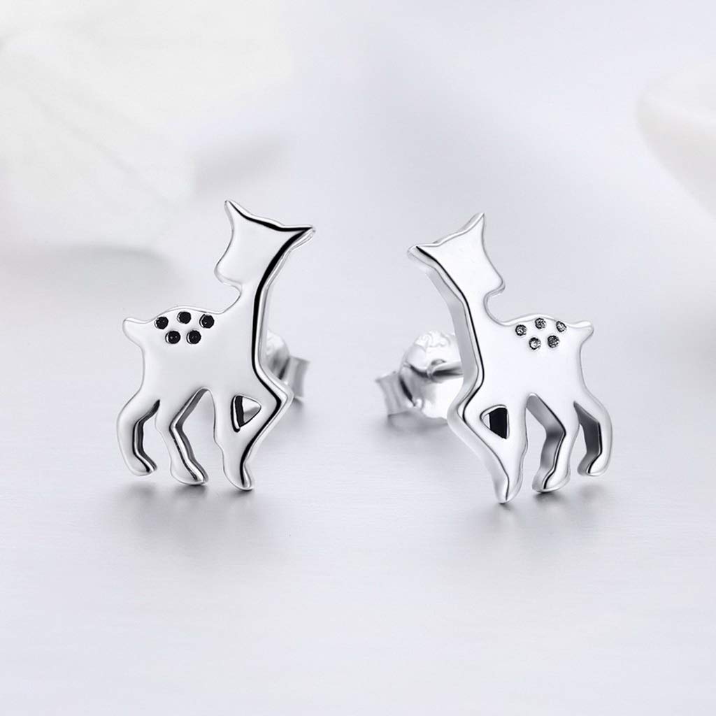 PAHALA 925 Sterling Silver Elf Deer Crystals Stud Earrings