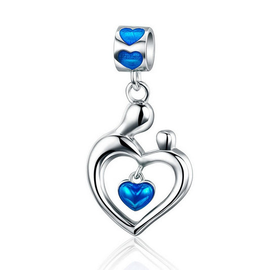 PAHALA 925 Sterling Silver Enamel Love Heart Charm Bead